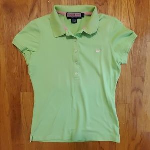 Vineyard Vines S Girls Green and Pink Golf Shirt